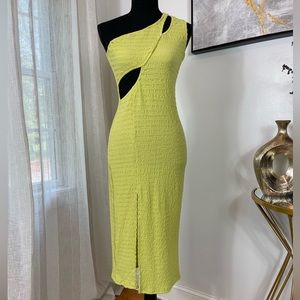 SHEIN BAE Cut Out One Shoulder Split Thigh Dress